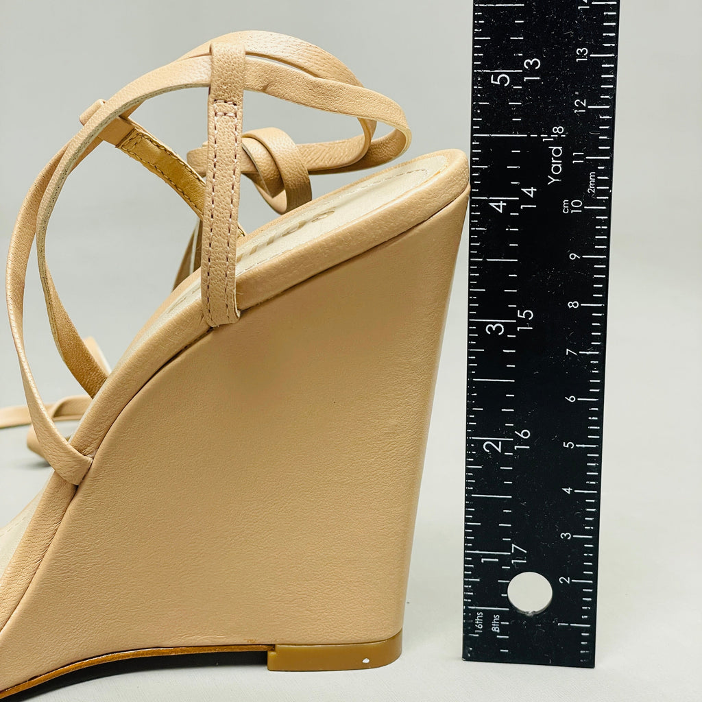 SCHUTZ Deonne Casual Deluxe Nappa Leather Sandal True Beige Sz 5.5 S013810172 (New)