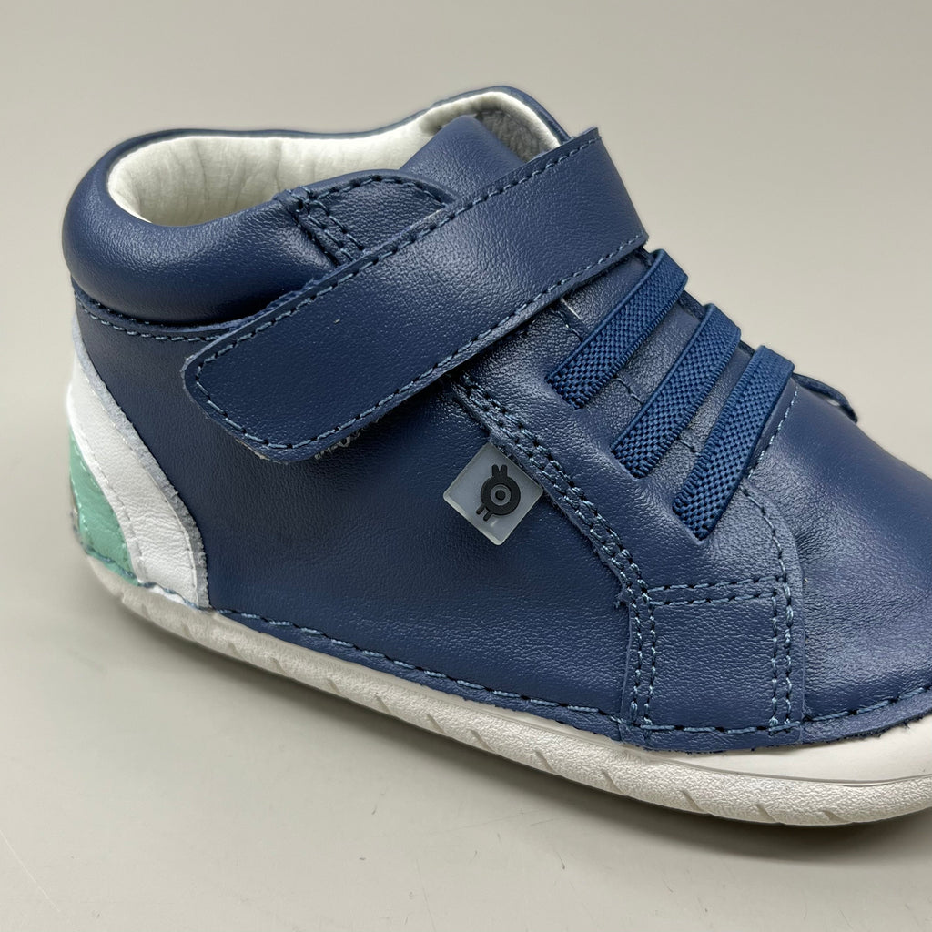 OLD SOLES Baby Rainbow Champster Leather Shoe Sz 19 US 3 Petrol/Snow/Jade/Gris #4091