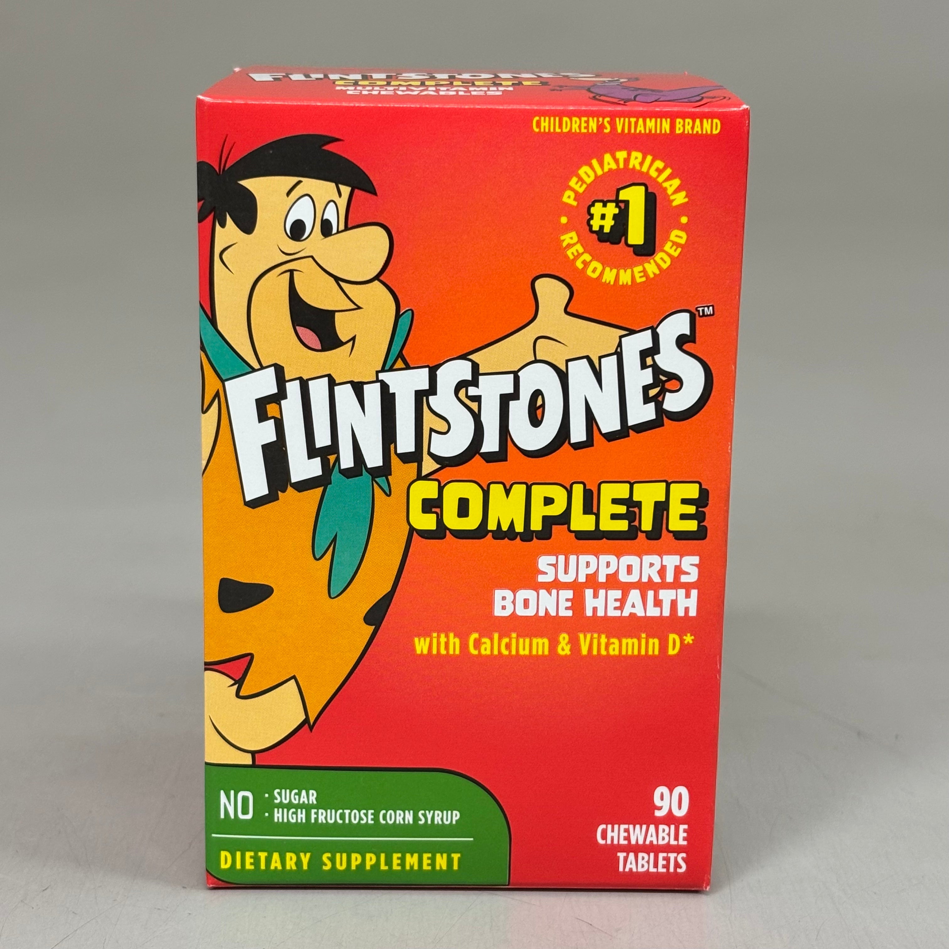 ZA@ BAYER (3 PACK, 90 TABLETS EACH) Flintstones Complete Multivitamin Kids BB 08/25 A
