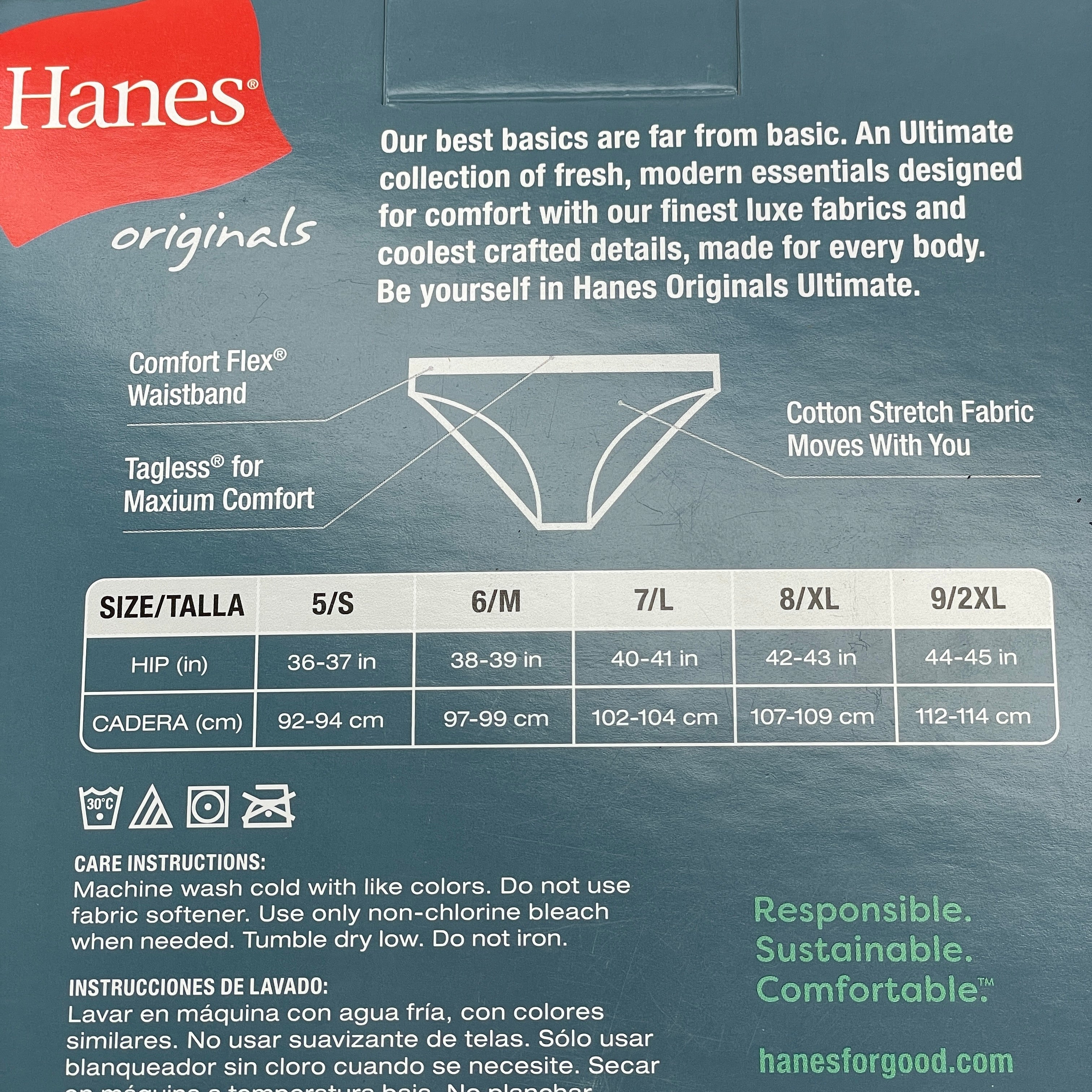 HANES 3 PACK!! Originals Women's Breathable Cotton Bikini Underwear Sz M Blue 45UOBK