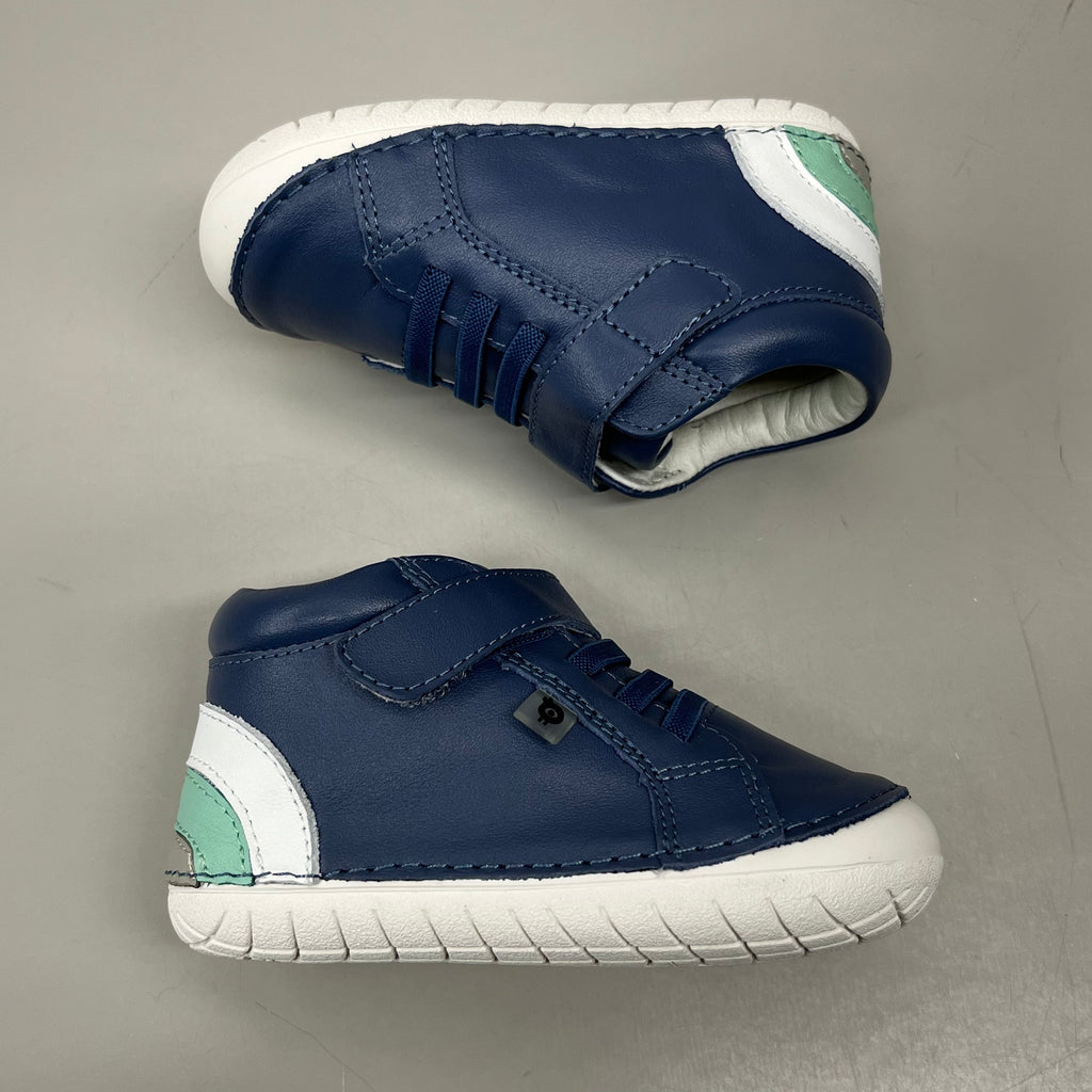 OLD SOLES Baby Rainbow Champster Leather Shoe Sz 19 US 3 Petrol/Snow/Jade/Gris #4091