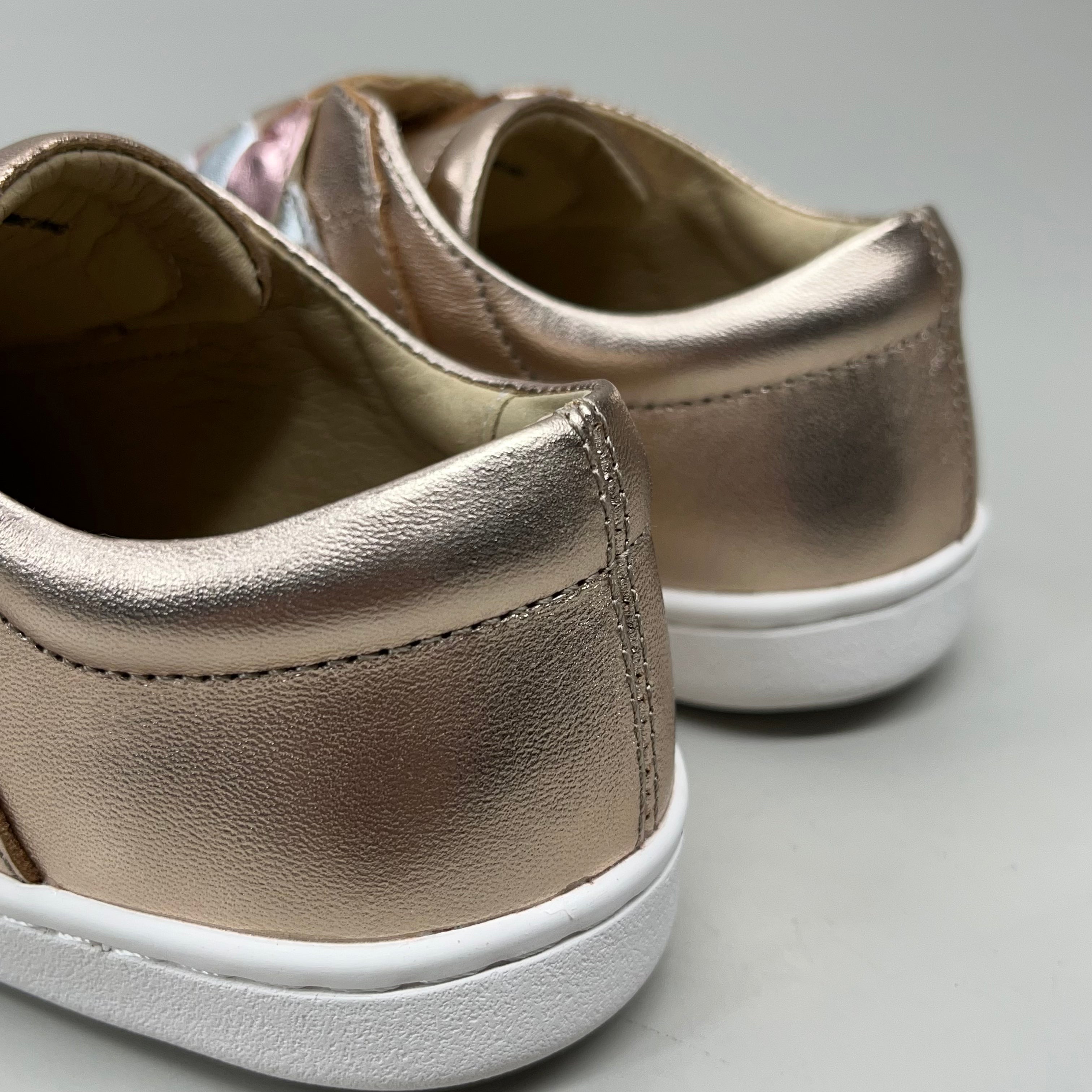 OLD SOLES Igster Sneakers Kid's Leather Shoe Sz 26 US 9.5 Copper/Silver/Pink Frost #6132