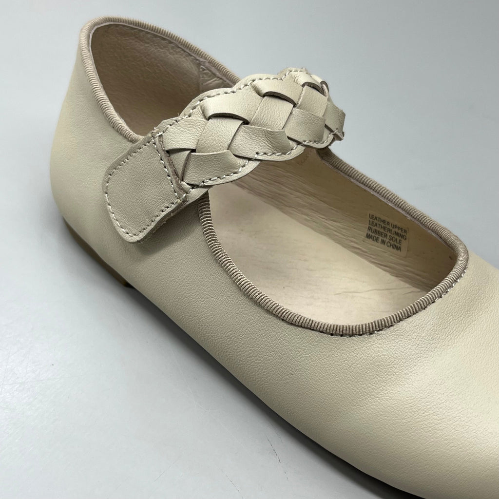 OLD SOLES Lady Plat Braided Strap Leather Shoe Kid’s Sz 30 US 13 Cream #817