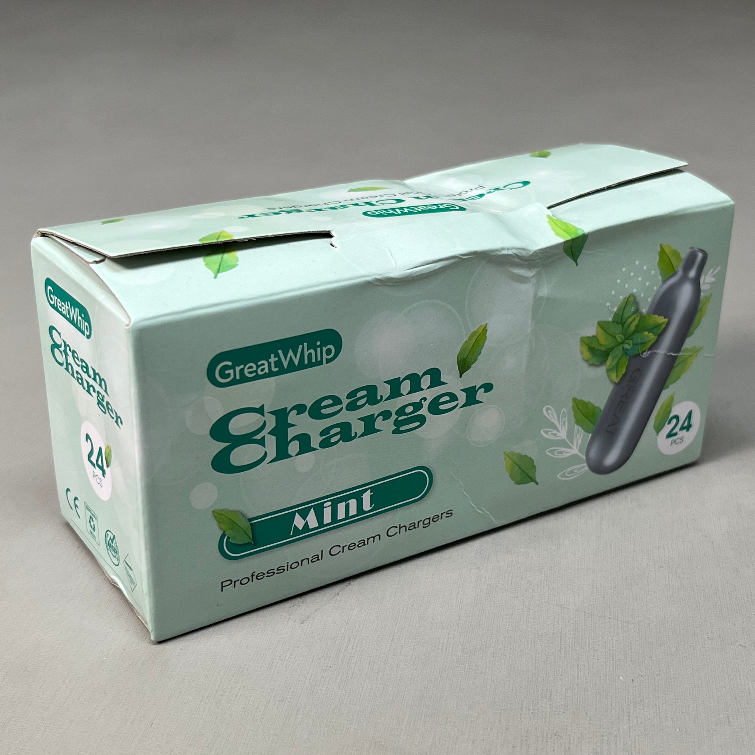 ZA@ GREATWHIP Mint Cream Chargers 24 Pack Best By 03-28-2026 (New) B
