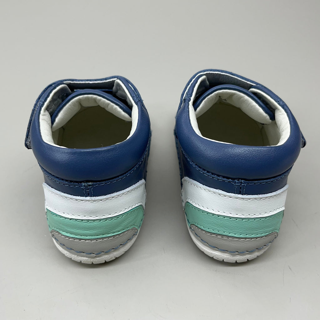 OLD SOLES Baby Rainbow Champster Leather Shoe Sz 19 US 3 Petrol/Snow/Jade/Gris #4091