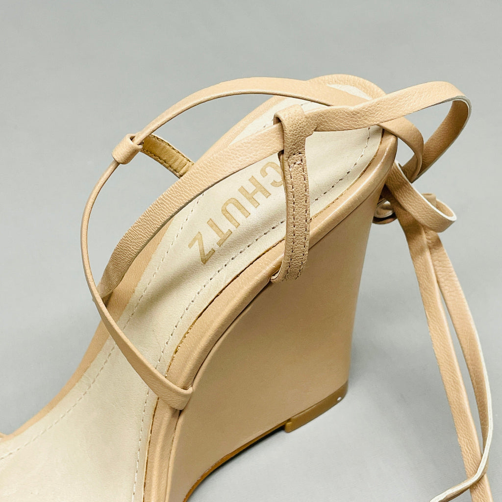 SCHUTZ Deonne Casual Deluxe Nappa Leather Sandal True Beige Sz 7 S013810172 (New)