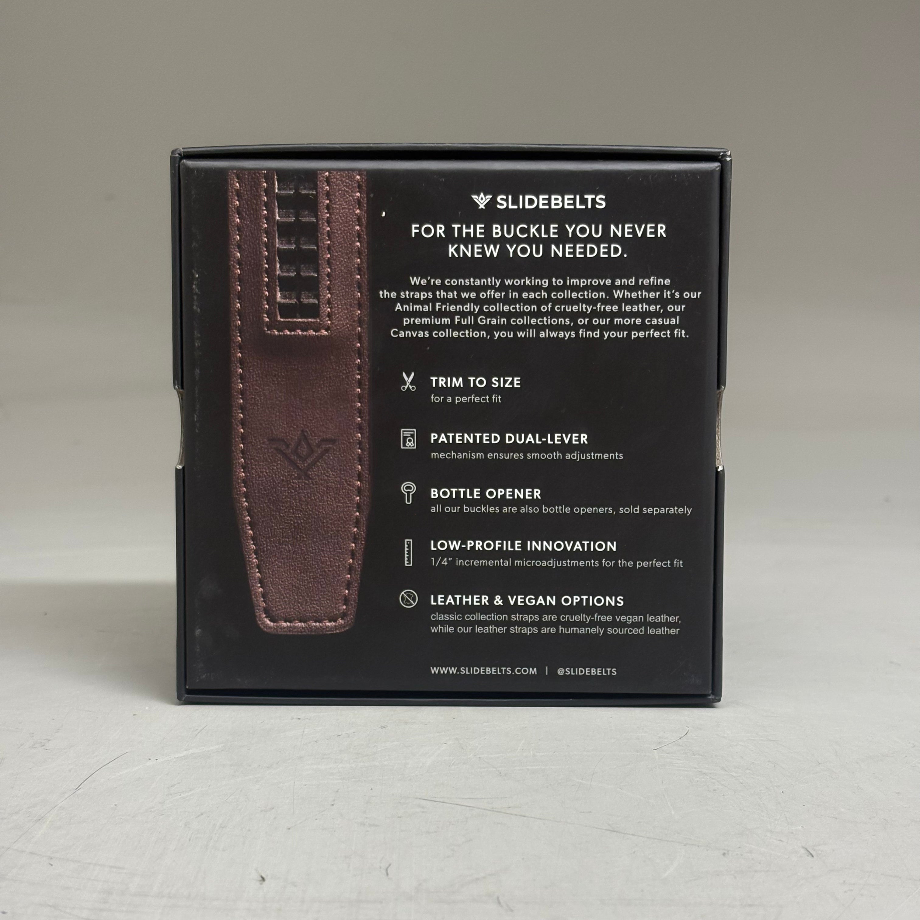 SLIDEBELTS Classic Brown Leather Belt Strap (Without Buckle)
