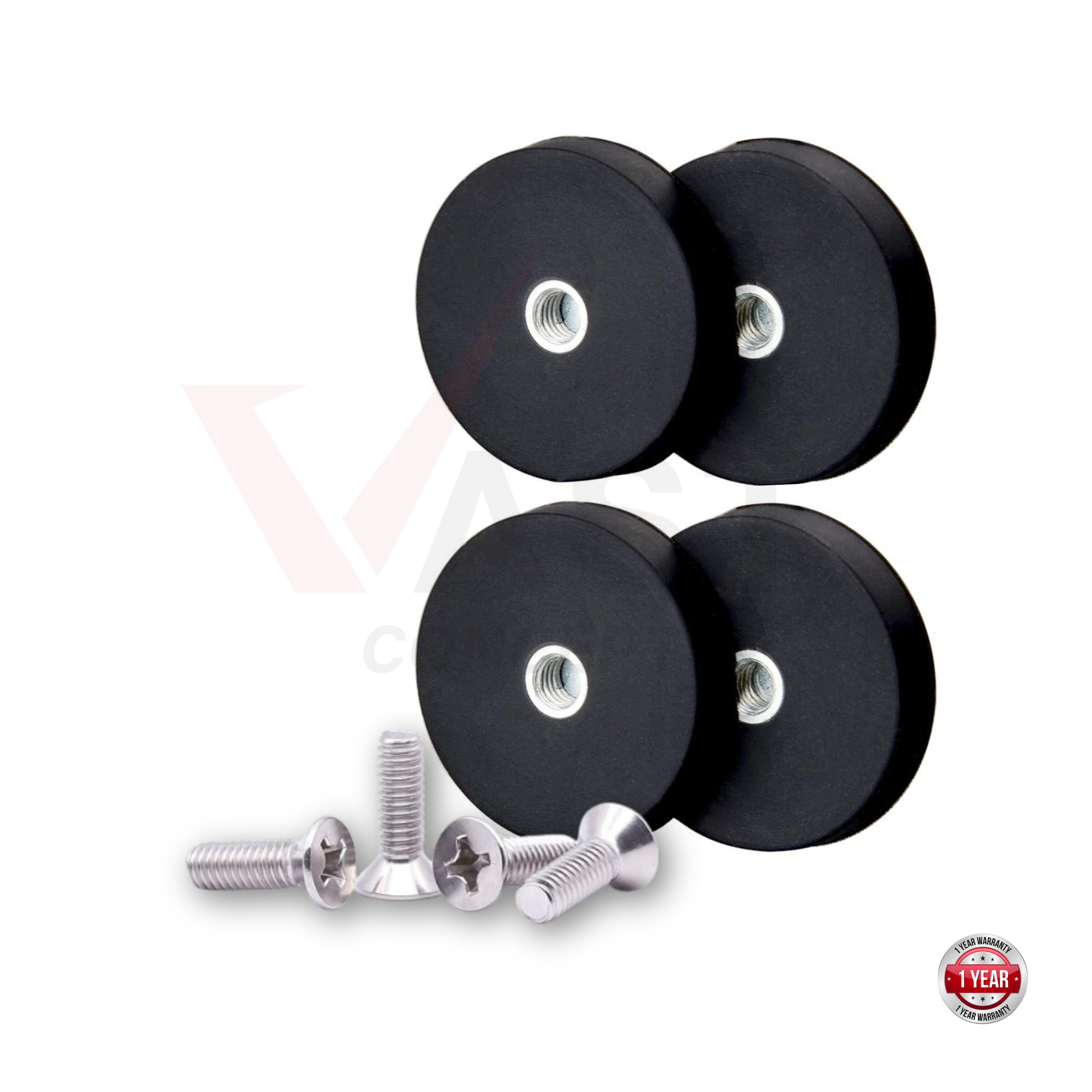 Rubber Coated Neodymium Threaded Magnets Kit with Screws
