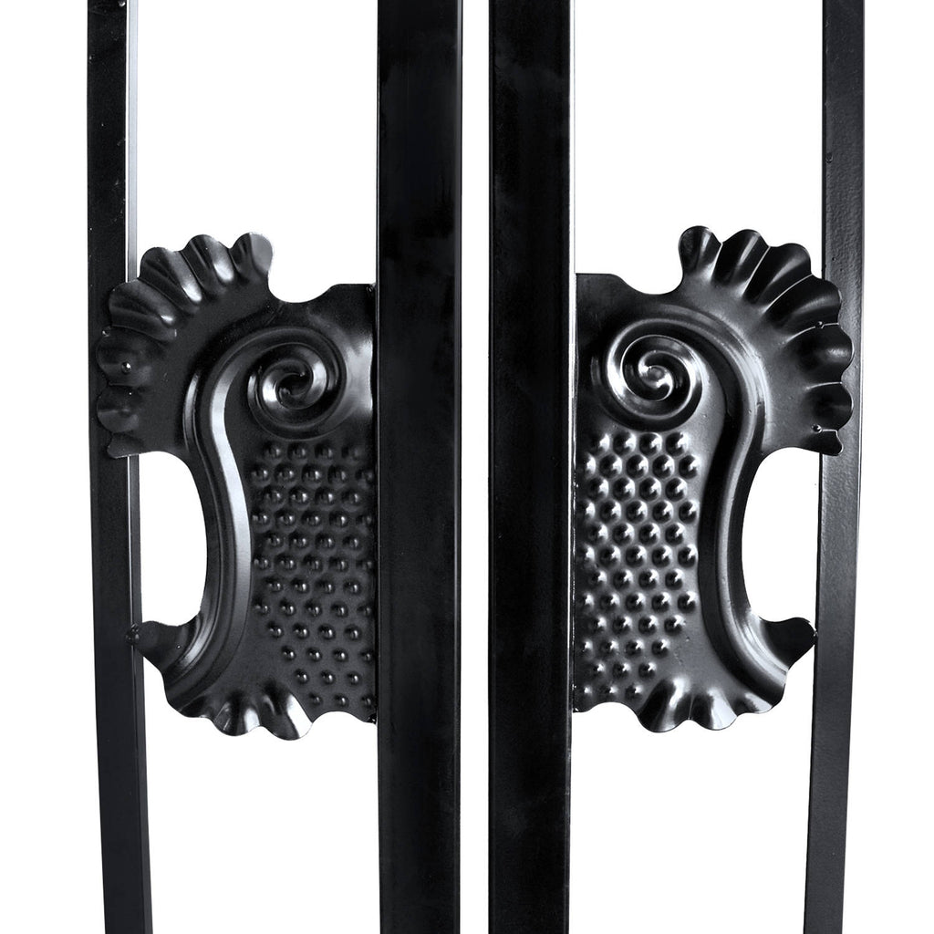 12x8 ft Dual Swing Driveway Steel Gate