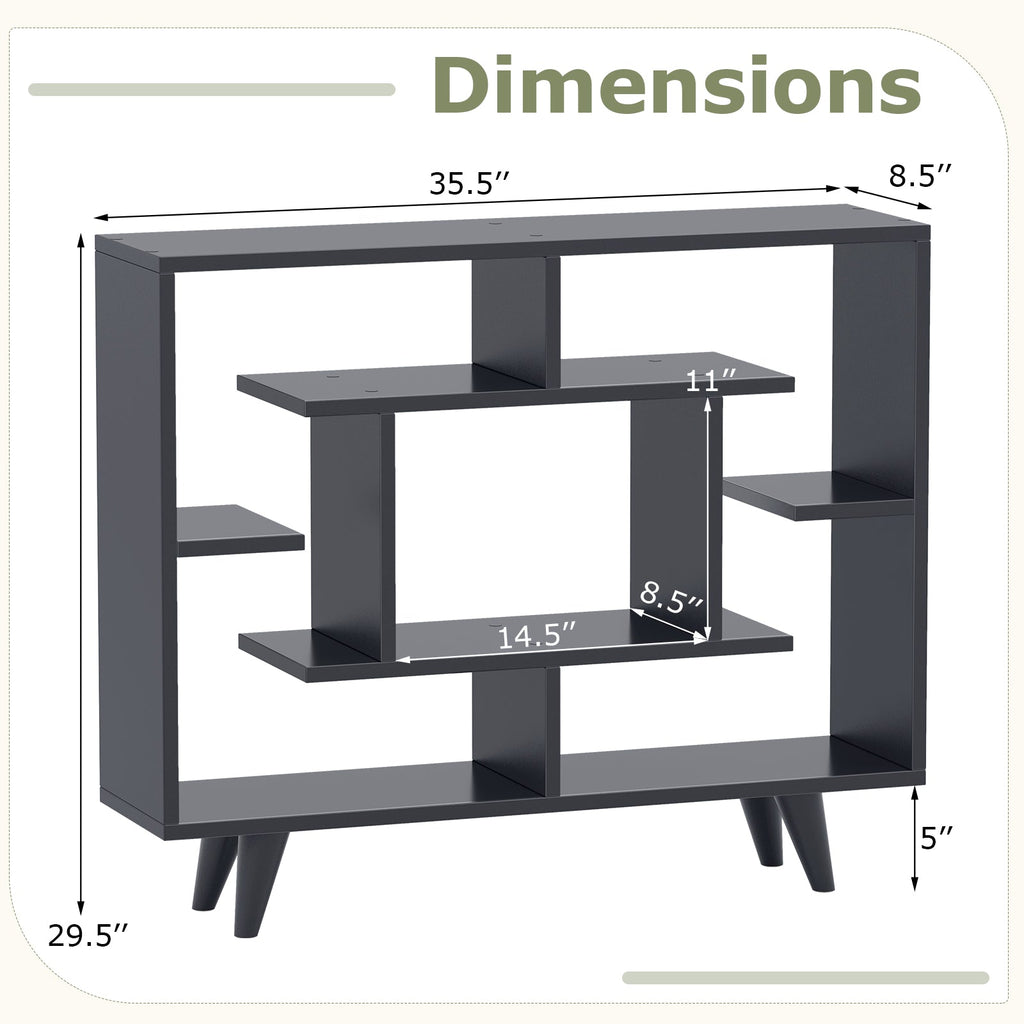Geometric Bookcase with Anti-Tipping Kit and Storage Shelving Unit
