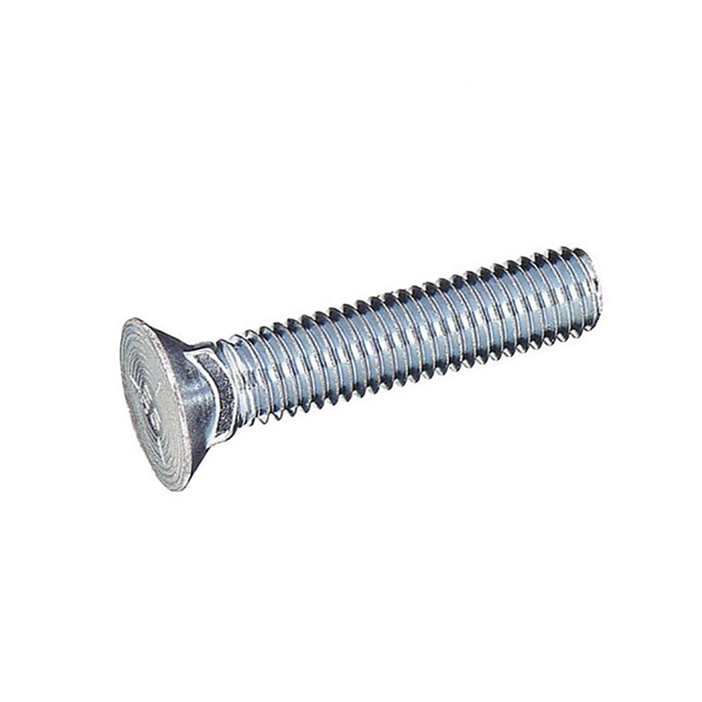 1/2-13 x 4 Grade 5 Plow Bolt No. 3 Head Fully Threaded Zinc Plated - Bulk (150)