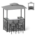 6.5 x 4 x 8 FT Grill Gazebo Set with 2 Bar Stools and Bar Table