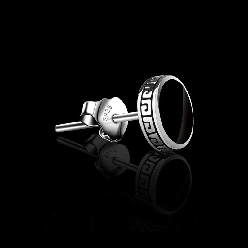 Andara Personalized 925 Sterling Silver Stud Earrings | Men's Street Punk Hip-Hop Jewelry
