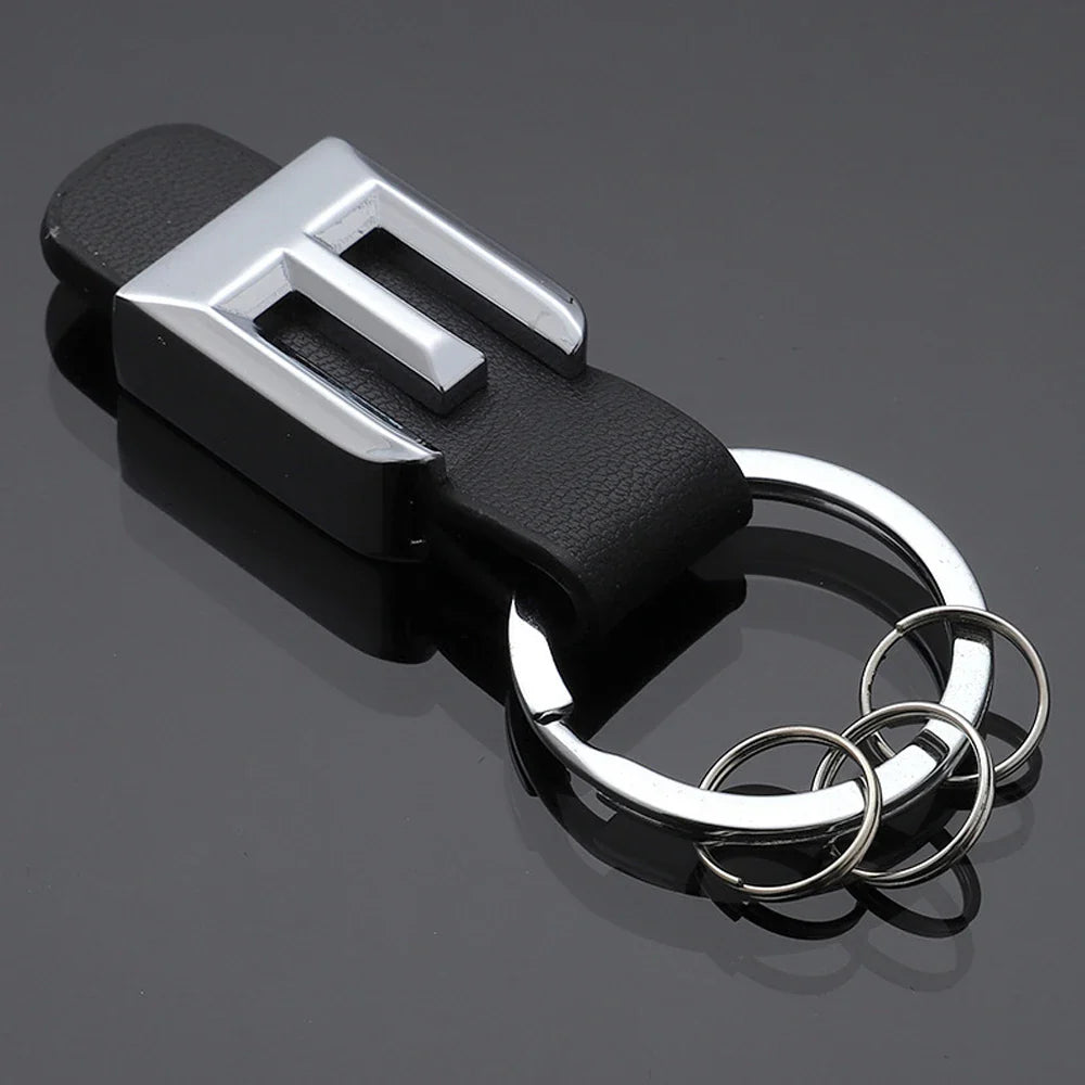 DSYCAR 3D Car Key Chain Metal Letter Leather Strap Keychain | Premium Key Ring for Mercedes