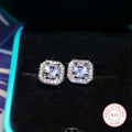 925 Sterling Silver White Zircon Stud Earrings | Elegant Fine Jewelry Gift