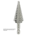 #4 HSS Quick Change Hex Shank Step Drill Bit, (3/16" - 7/8" by 1/16"), VAC4HEX