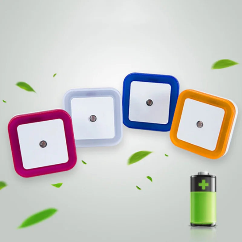 Mini Square LED Night Light | Light Sensor Plug-in for Baby Room