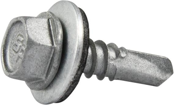 12-14 x 1 Hex Washer Head Self Drilling Screw TEK 3 with Neo Washer Strong-Shield Coated
