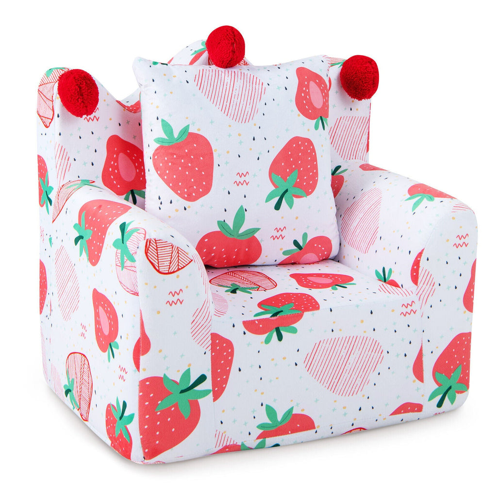 High-density Padding Kids Sofa with Armrest and Extra Pilow