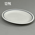 TUXTON (12 PACK) Oval Platter China Eggshell White w/ Blue Band 11"-1/2" IHP-020