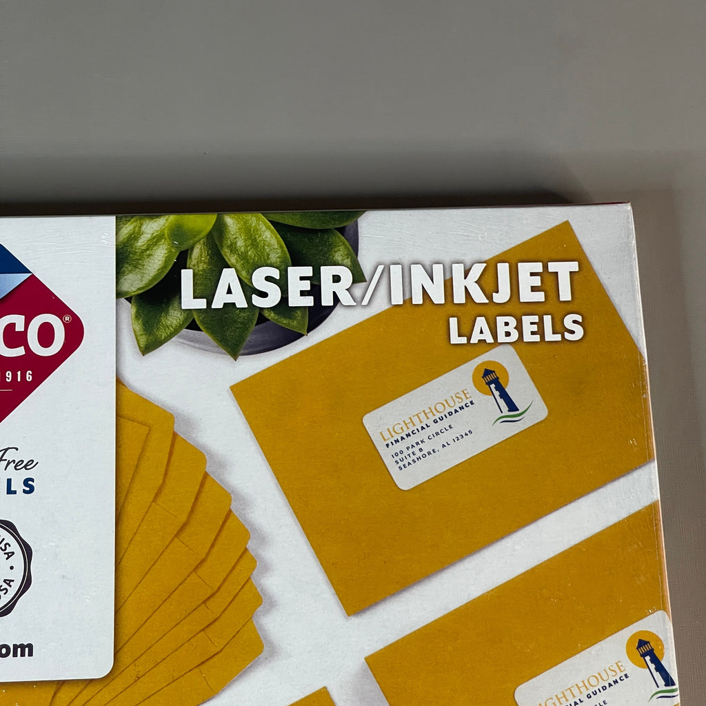 ZA@ MACO Laser / Ink Jet White Shipping Labels 2" x 4” 1000 Labels (100 sheets) ML-1000