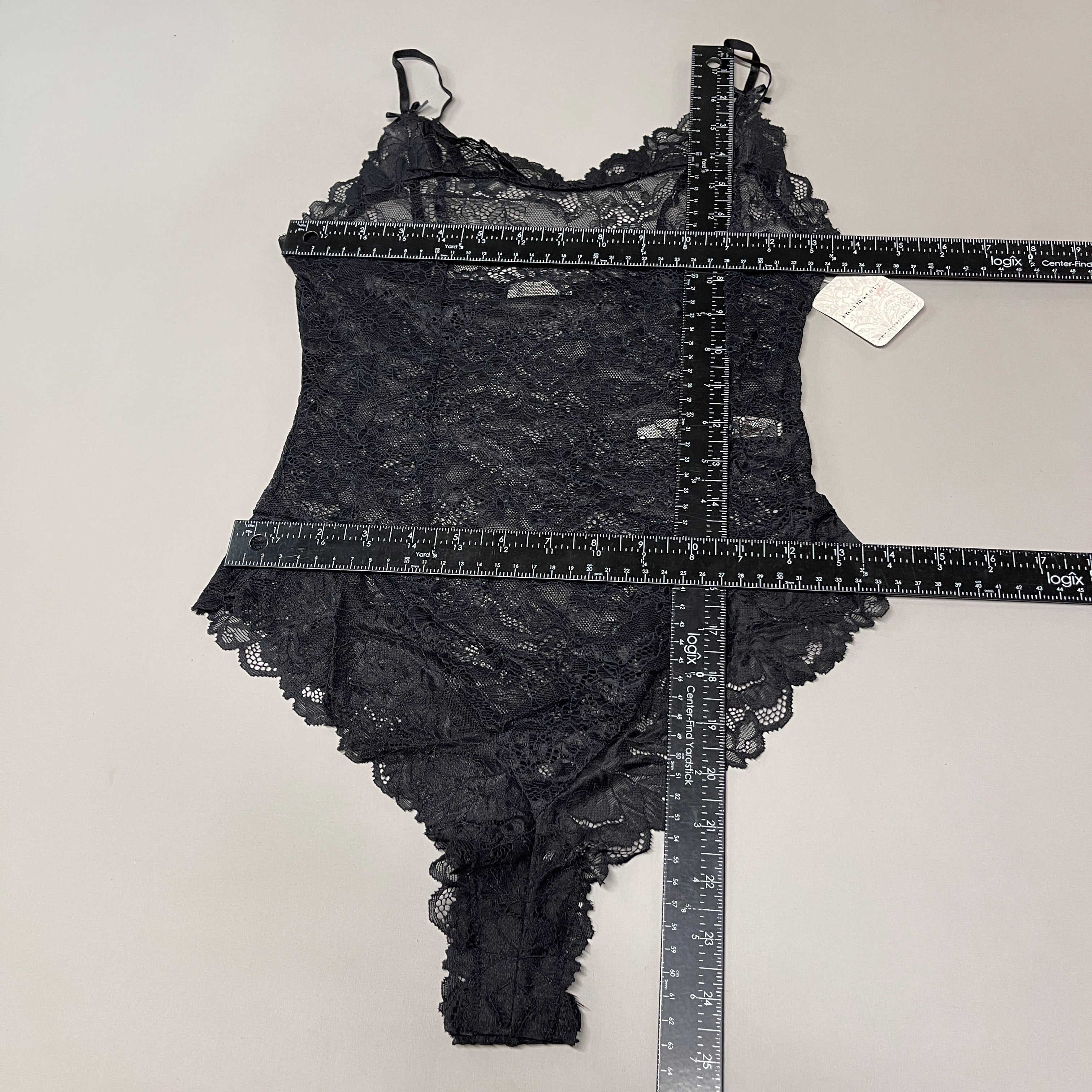 FREE PEOPLE Sheer One Touch Bodysuit Leotard Women's Sz S Black Lace OB1457989 (New)