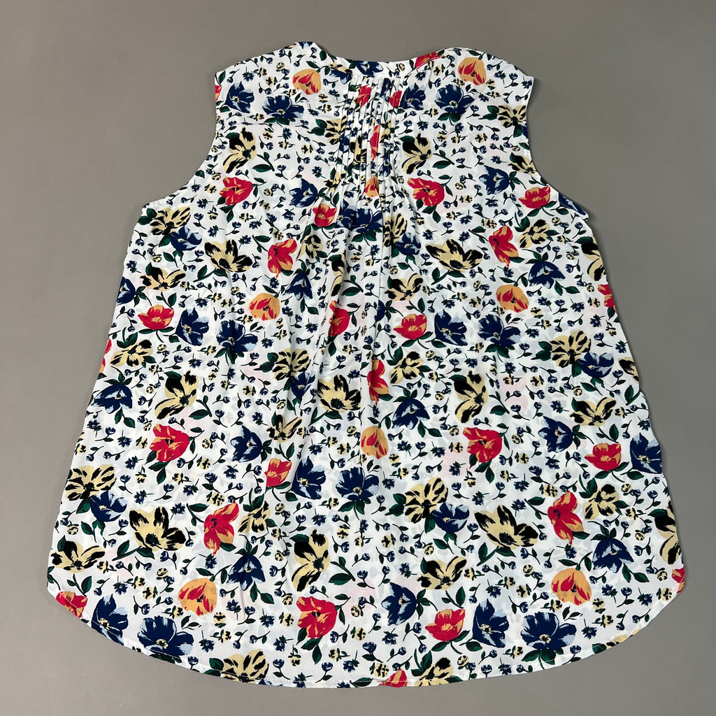 CHELSEA & THEODORE Sleeveless Blouse Women's Size L Bash Floral White 2165072 (NEW)