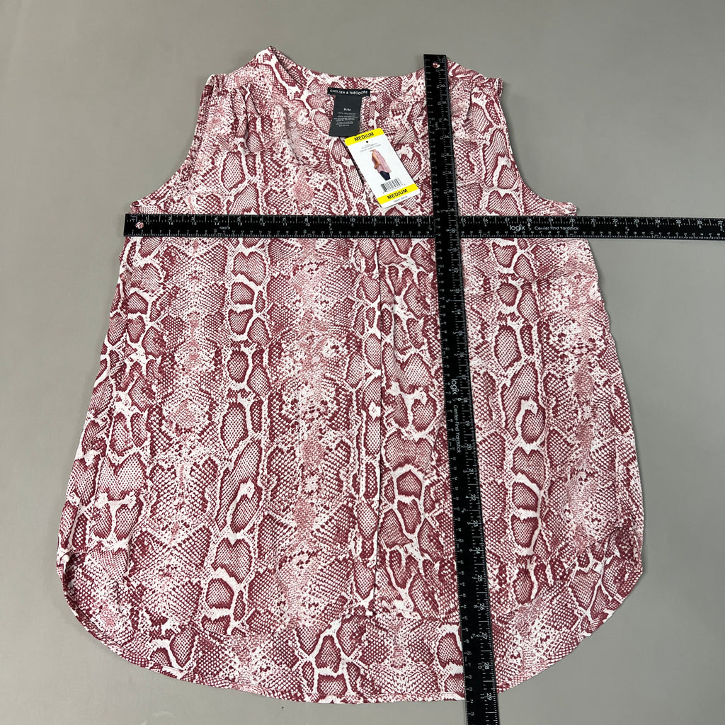CHELSEA & THEODORE Sleeveless Blouse Women's Size M Pink Python 2165072 (NEW)
