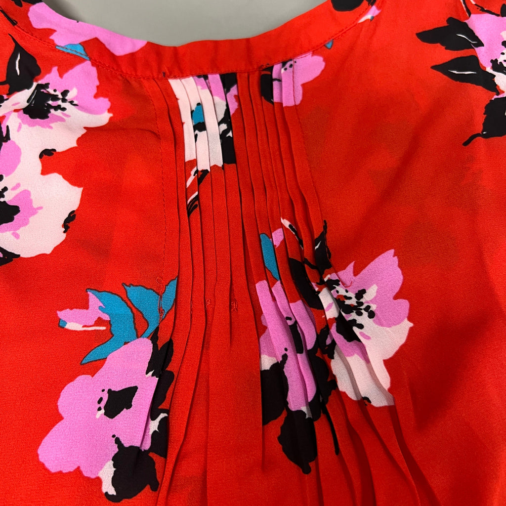 CHELSEA & THEODORE Sleeveless Blouse Women's Size M Red Floral Paisley 2165072 (NEW)