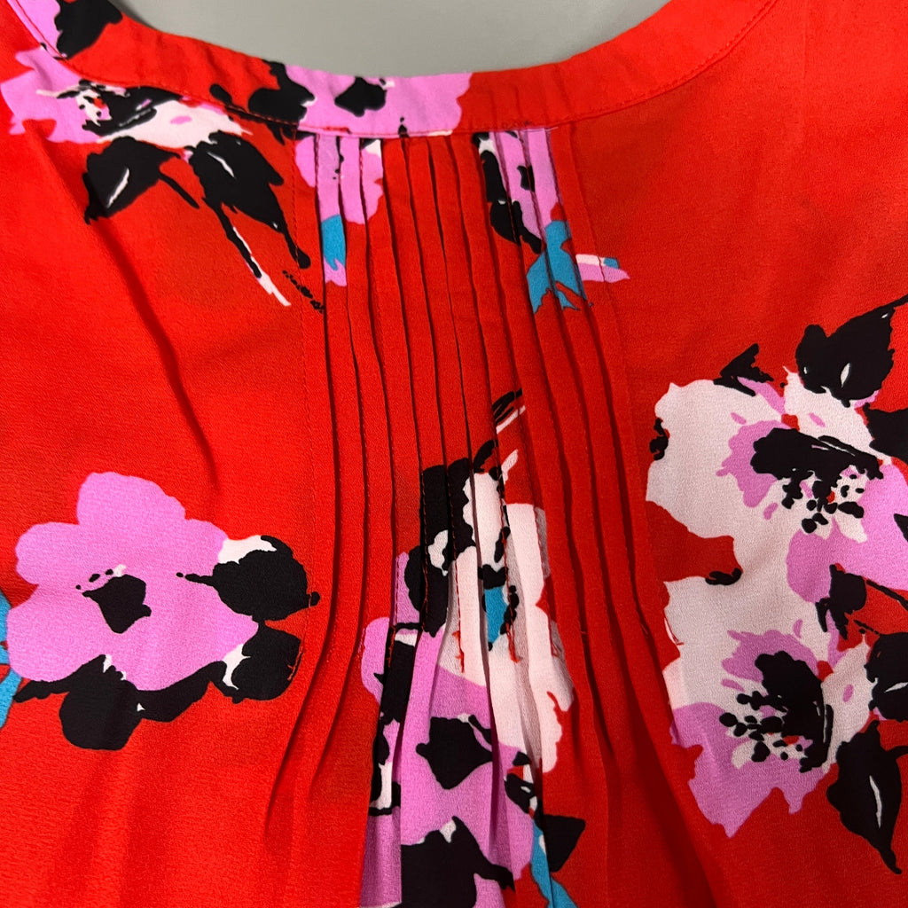 CHELSEA & THEODORE Sleeveless Blouse Women's Size XL Red Floral Paisley 2165072 (NEW)