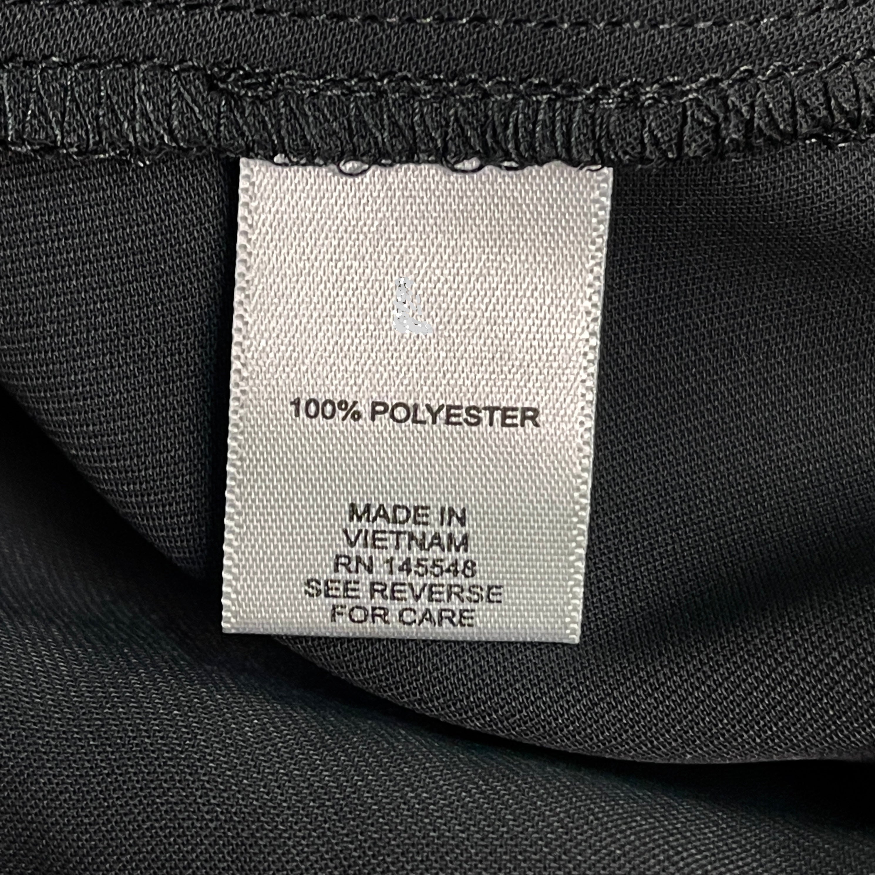 MARTHA STEWART Woven Front Button Blouse Top Tie Neck Women's Sz M Black (New)