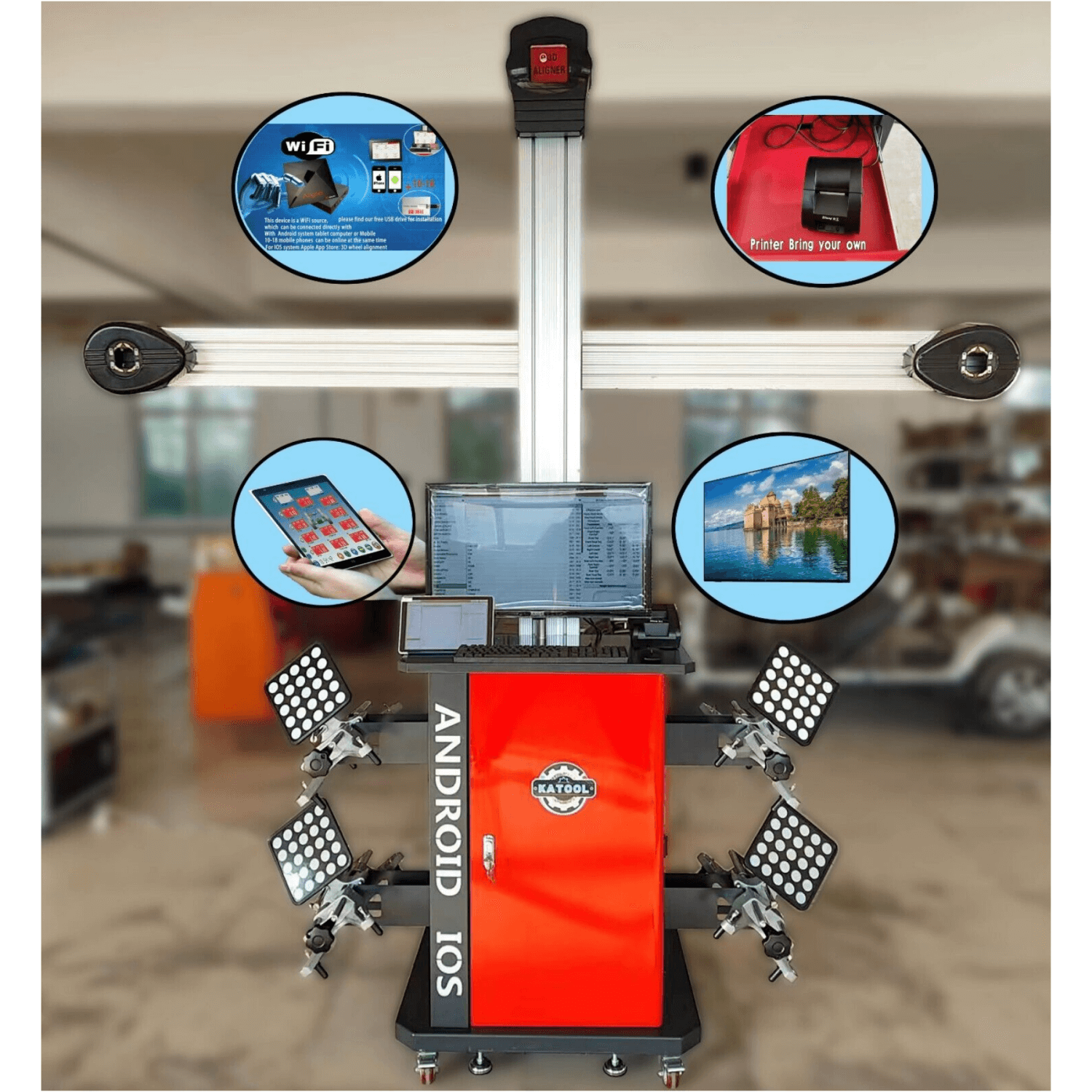Katool KT-AV9 3D Wheel Alignment Machine with Cabinet