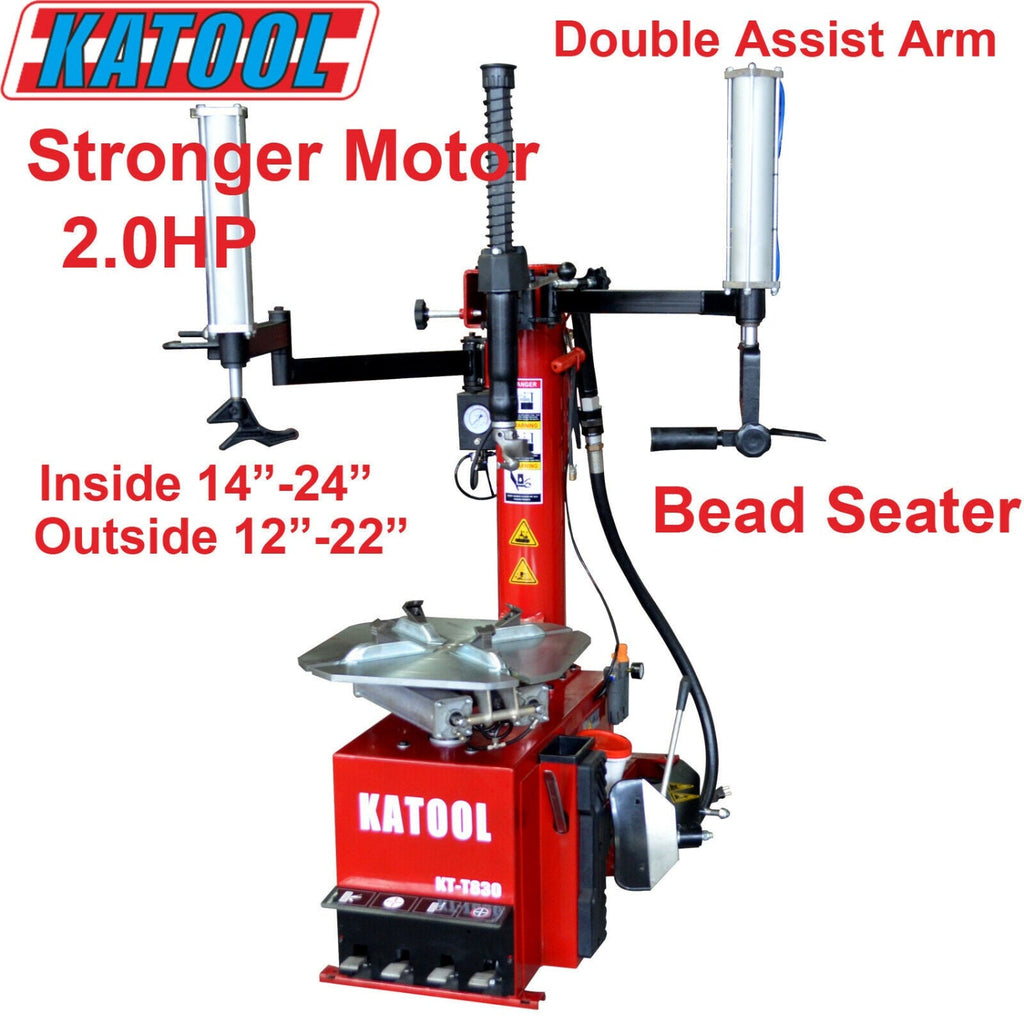 Katool KT-T830 Tire Changer w/ Bead Blaster, Max 24" Rim Clamping