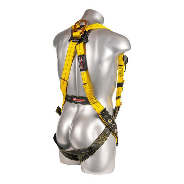 Kapture 5 Point Element Full Body Harness - 2 D-Rings QC Chest - Tongue Buckle Legs - Revolta Oil & Water Rep Webbing - All Sizes