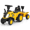 Kids Ride on Tractor Licensed Caterpillar with Detachable Trailer No Power-Yellow