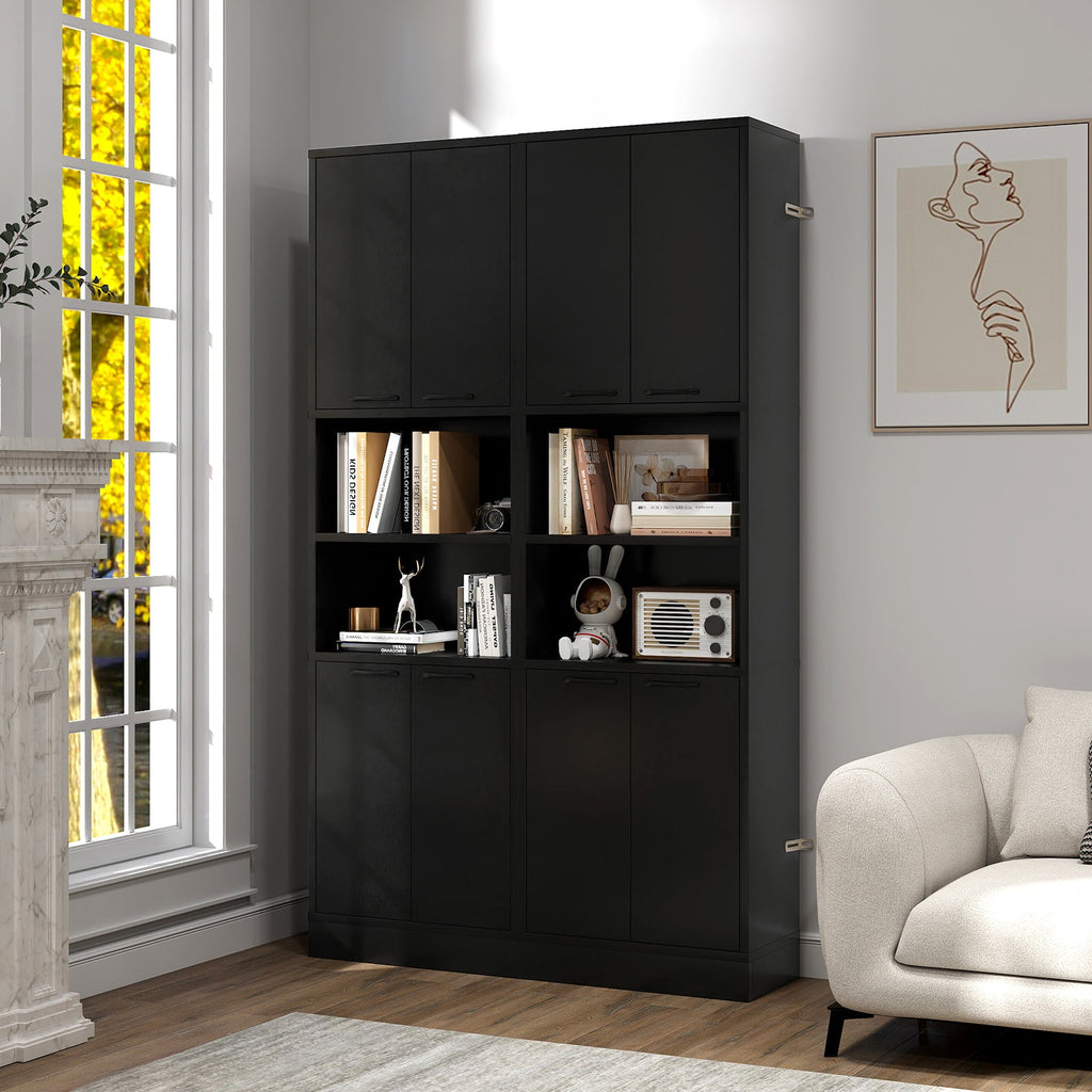 75 Inch Kitchen Pantry Cabinet Tall Cupboard with Doors and Shelves