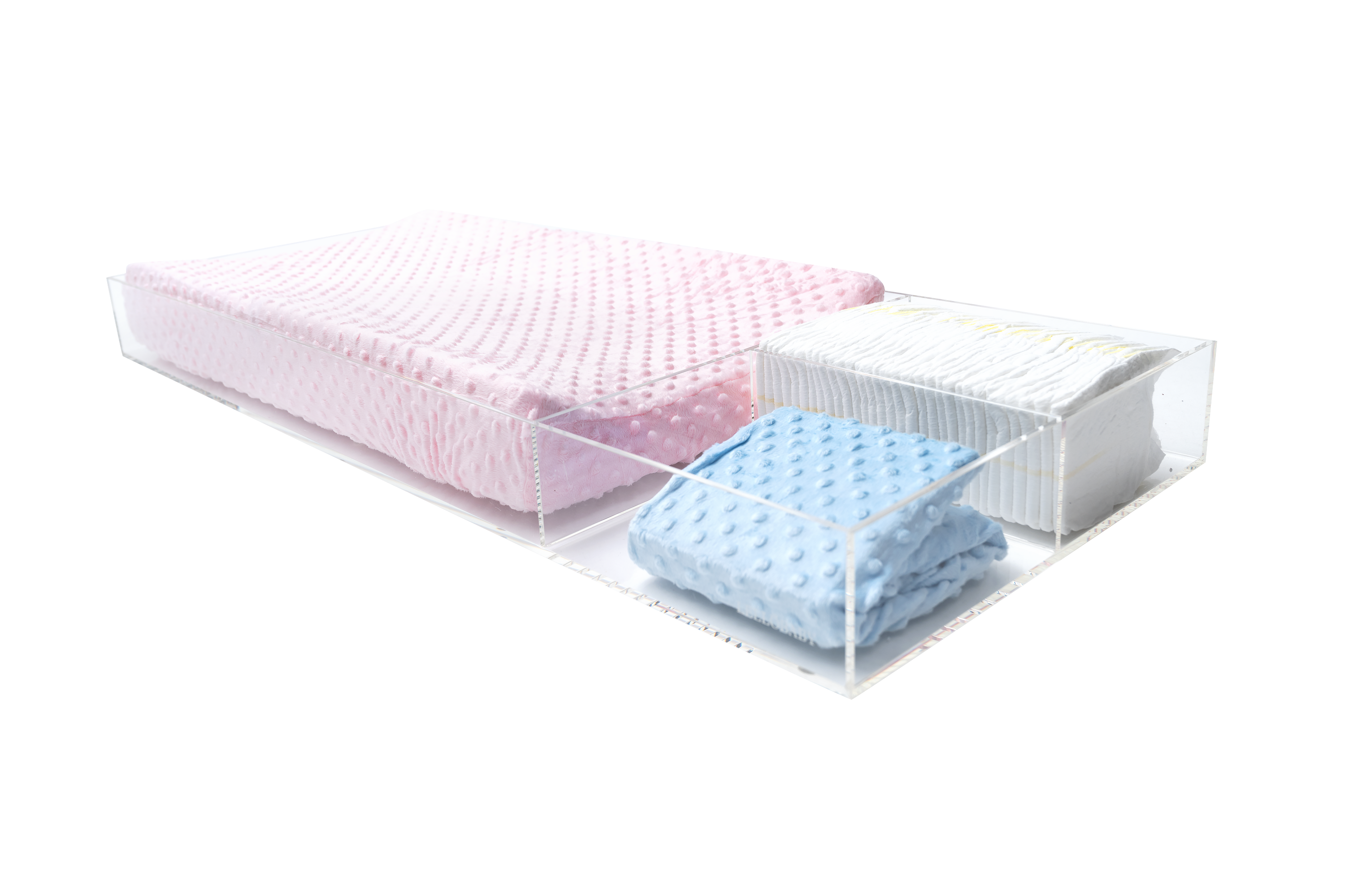 LELLOBABY™ -  6mm Thick Premier Edition Acrylic Diaper Changing Tray PLUS+
