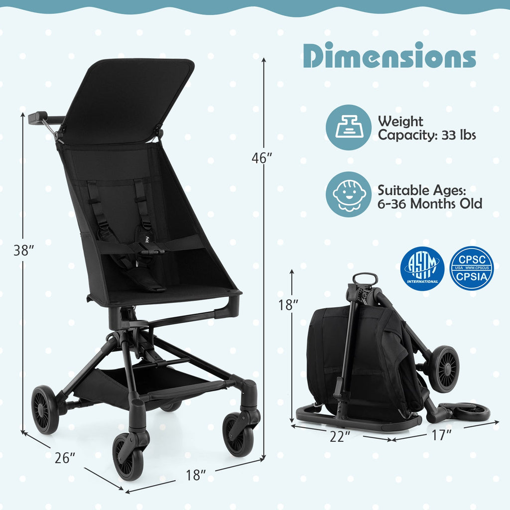Lightweight Baby Stroller Compact and Airplane-Friendly Travel Stroller