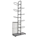 Metal Basketball Holder with 7 Removable Hanging Rods and Side Ball Basket