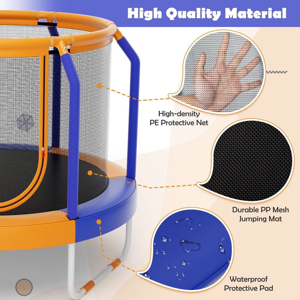 Mini Trampoline with Enclosure and Heavy-duty Metal Frame