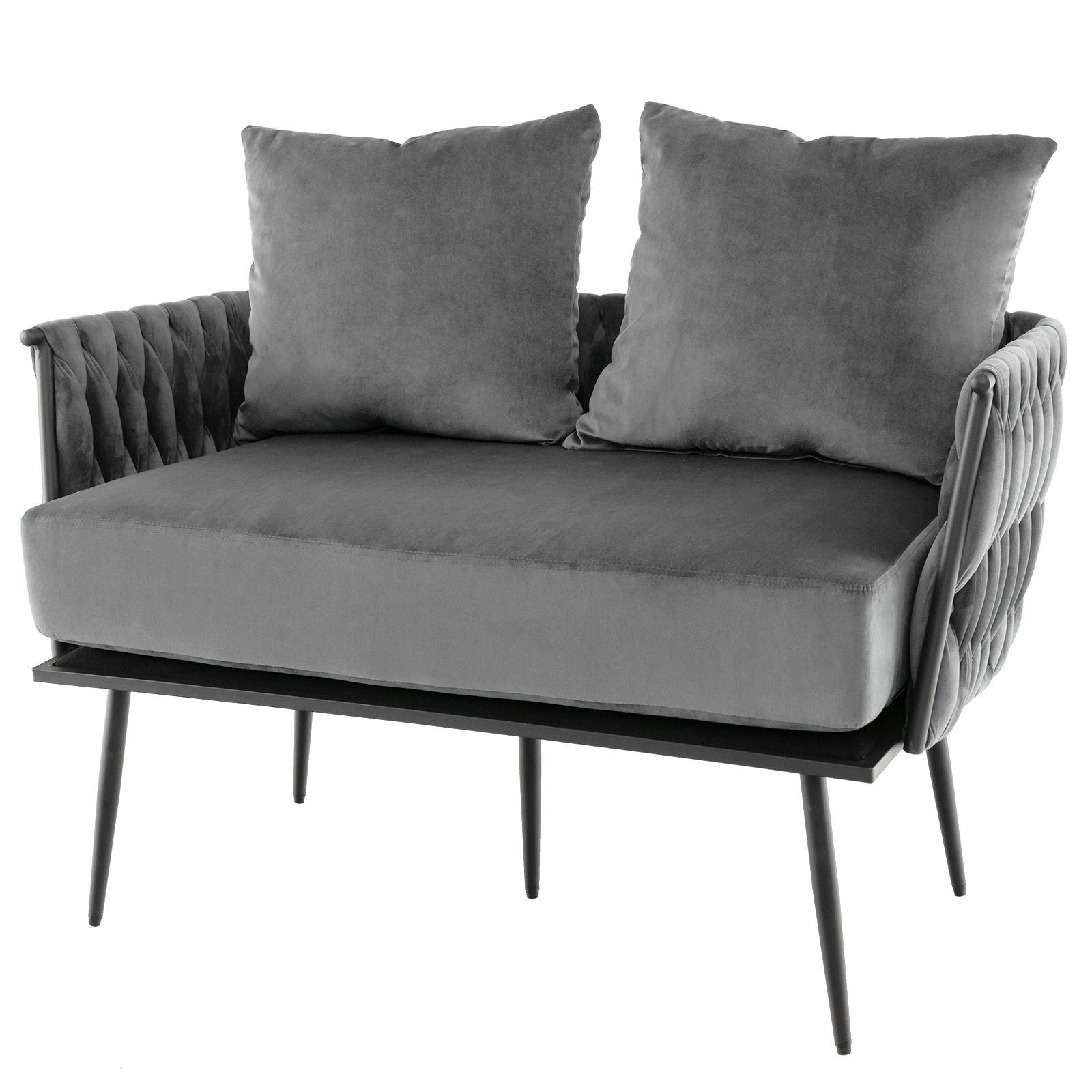 Modern Loveseat Sofa Upholstered Dutch Velvet Sofa Couch