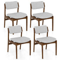 Modern Padded Dining Chairs with Rubber Wood Legs Set of 4-Brown