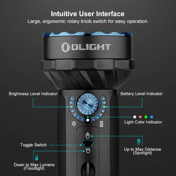 OLIGHT MARAUDERMINIBK Marauder Mini Powerful LED Flashlight With RGB - Black