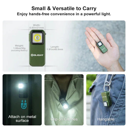 OLIGHT OCLIPODG Oclip Clip Light with White and Red Light - OD Green