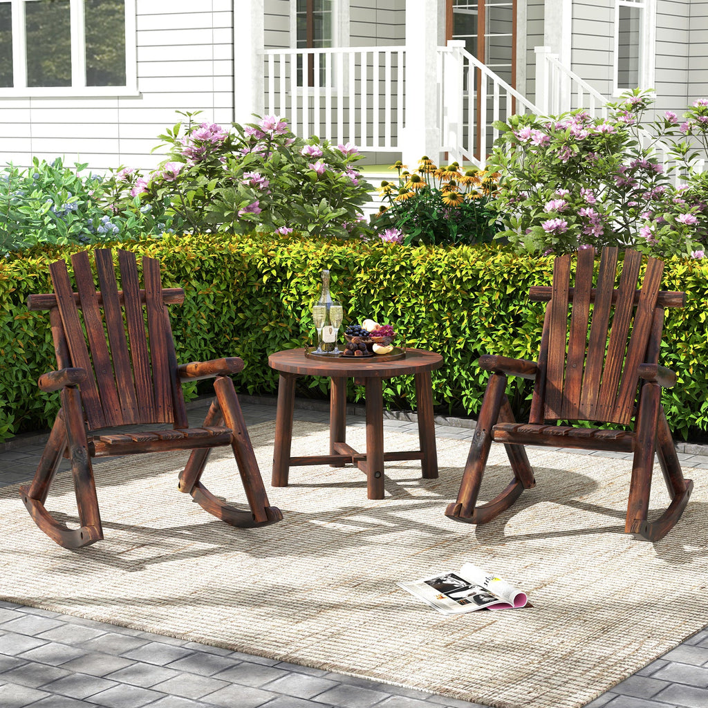 Wood Single Porch Rocker Lounge Patio Rocking Chair