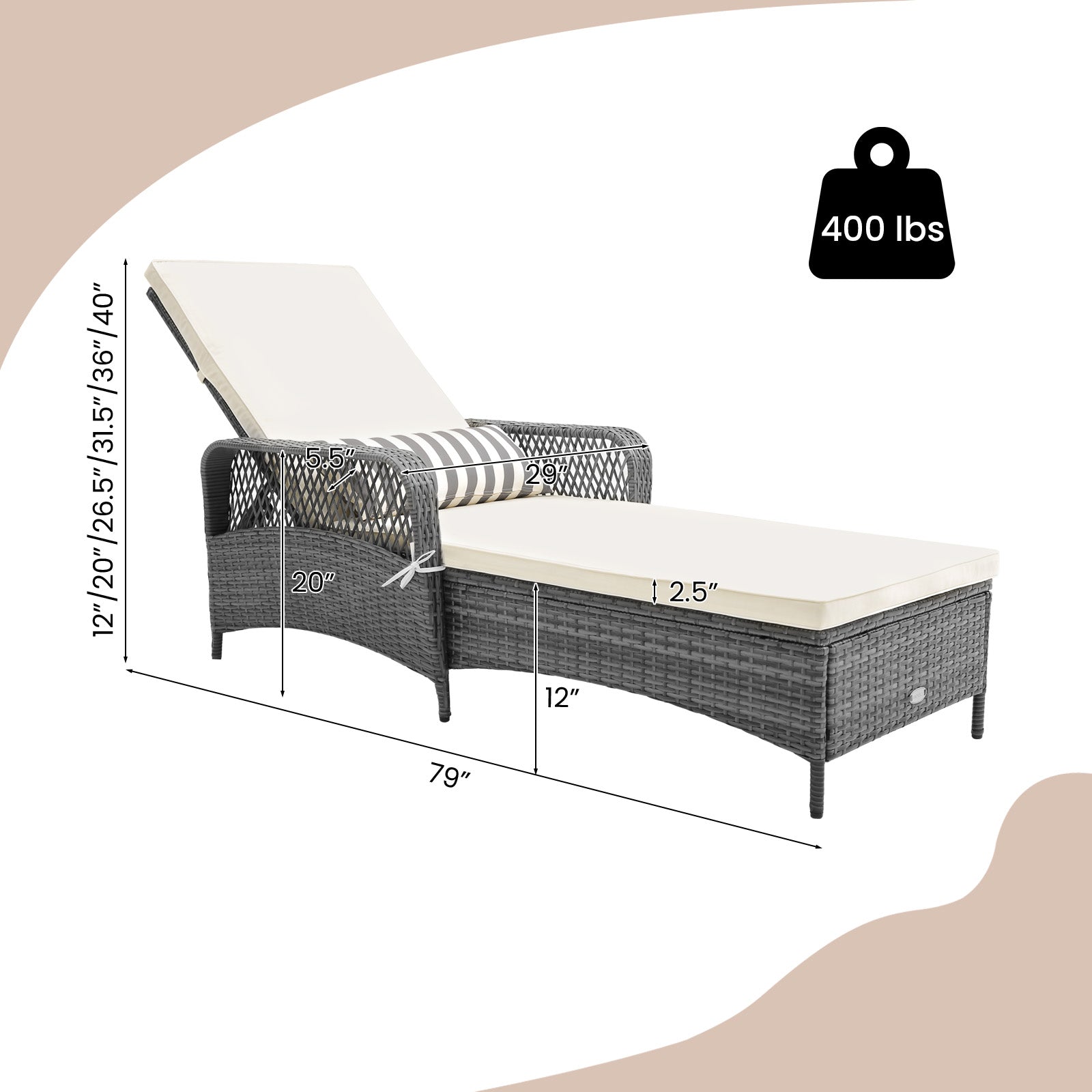 Outdoor Chaise Lounge Chair