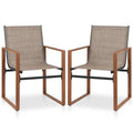 Outdoor Dining Chairs with Breathable Seat and Backrest Set of 2