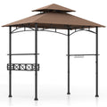 8 x 5 Feet Outdoor Grill Gazebo with 2 Side Shelves and 10 Hooks