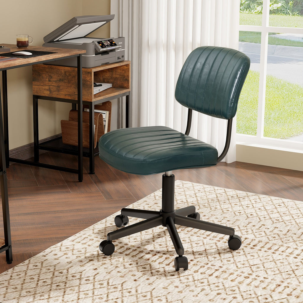 PU Leather Adjustable Office Chair Swivel Task Chair with Backrest