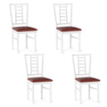 PU Leather Upholstered Wood Dining Chairs Set of 4